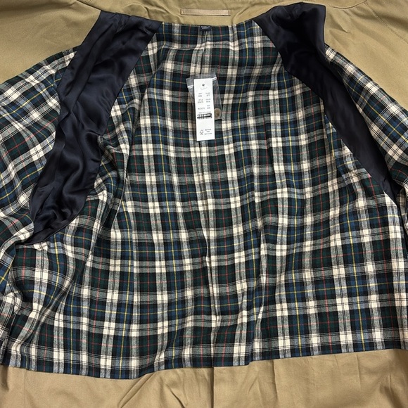 NWT Mens JCrew Ludlow tan trench coat car coat rain jacket cotton Khaki BS470 - Picture 13 of 13